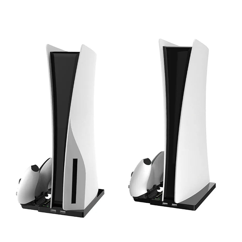 PS5 host multi-function charger stand in black with USB interface and Bluetooth handle charger