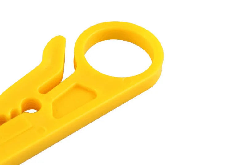 Yellow mini portable wire stripper tool with 0.6mm stripping diameter for network and telephone cables