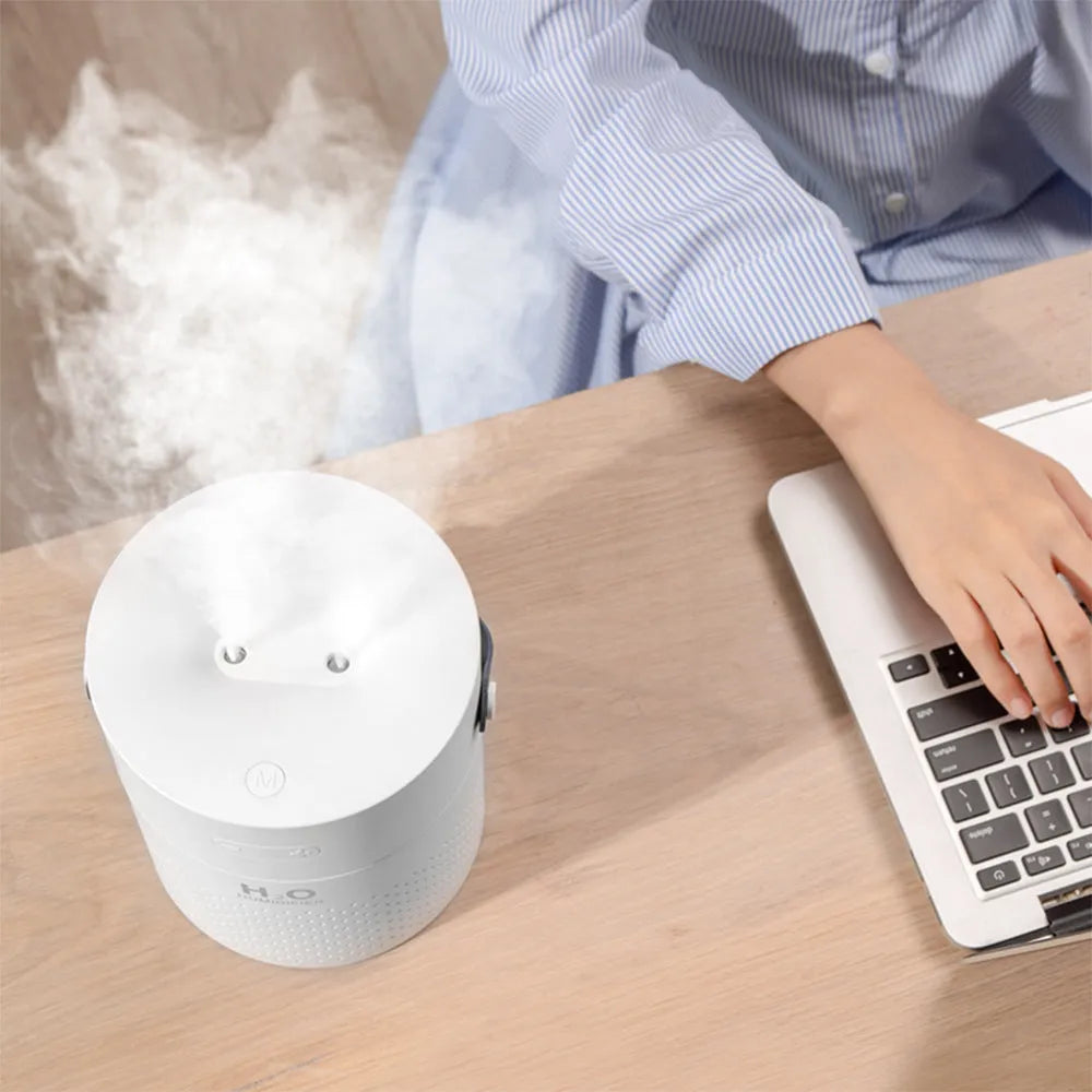 USB rechargeable bedroom humidifier in green, grey, pink or white with 1.1L water tank