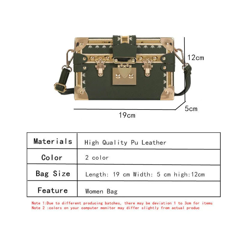 Women's hard PU shoulder bag with flap closure and rivet decoration in black or green