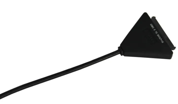 Black USB 3.0 to SATA adapter cable for connecting 2.5-inch and 3.5-inch hard drives to computers