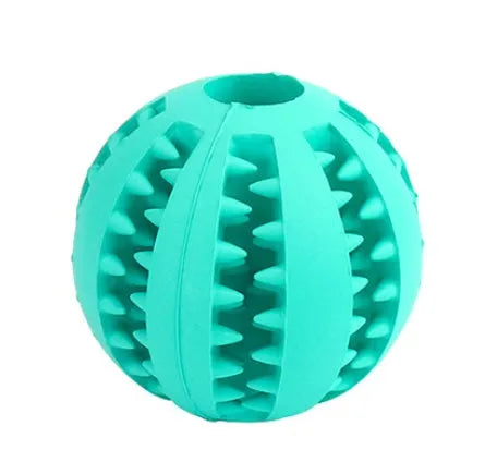 Rubber watermelon ball dog toy in green, bite resistant, 7cm size