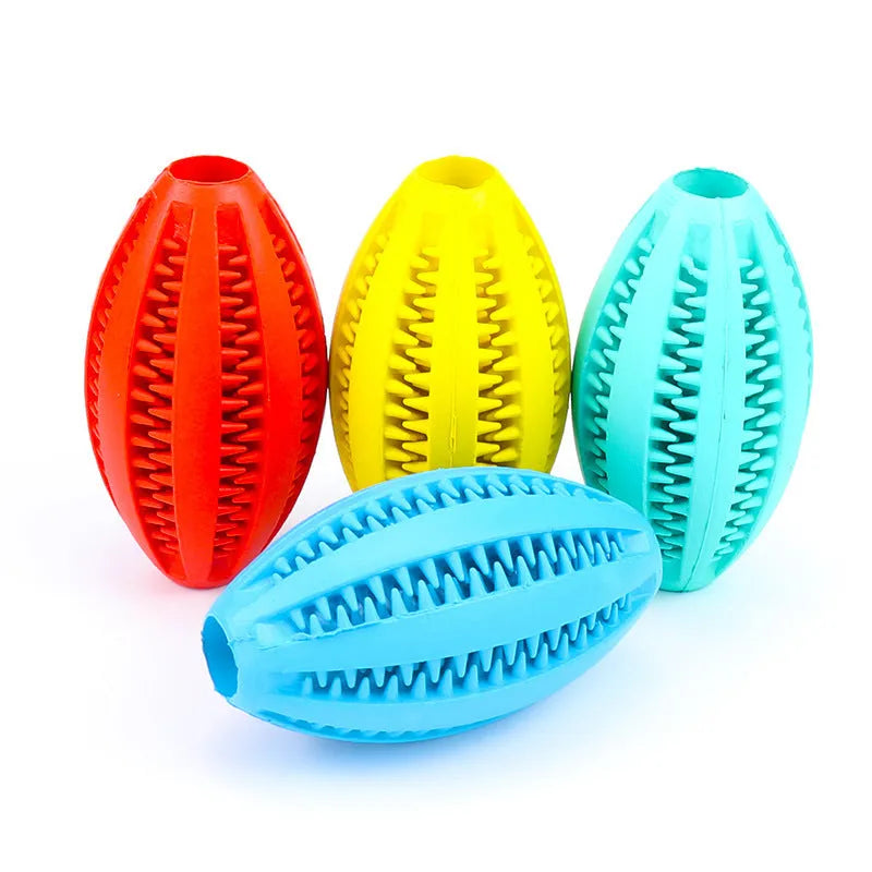 Rubber watermelon ball dog toy in green, bite resistant, 7cm size