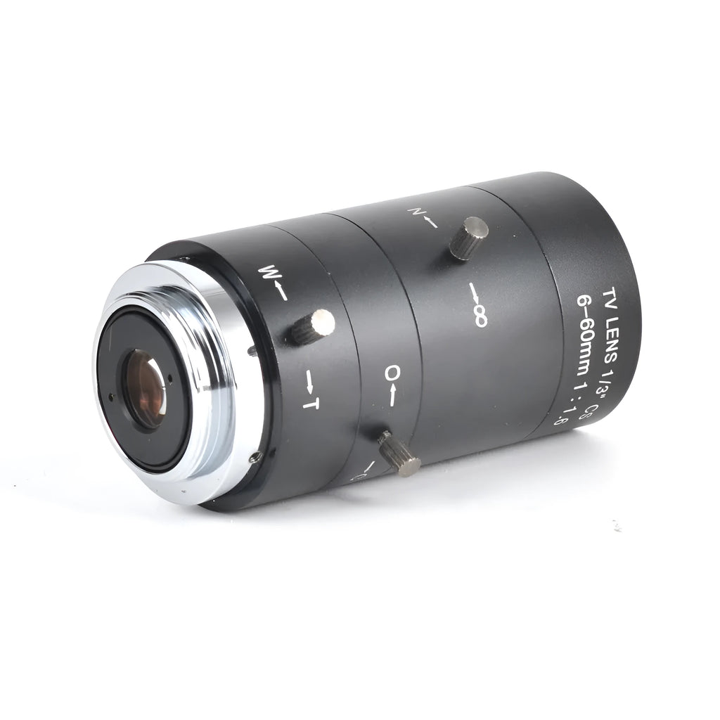 Black manual aperture 6-60mm CS mount camera lens for 1/3 inch format imaging systems