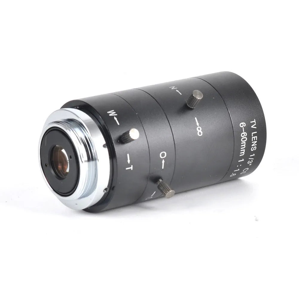 Black manual aperture 6-60mm CS mount camera lens for 1/3 inch format imaging systems