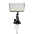 Black aluminium LED video conference light panel with 96 LEDs, USB-C port, and 1/4-inch mount