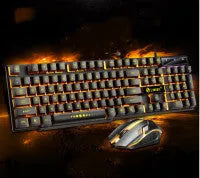 Limei GTX300 gaming keyboard and mouse set in black orange glow colour with backlight illumination