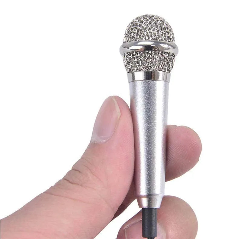 T3 mini karaoke condenser wired microphone for Android phones in blue, gold, red, and silver colours