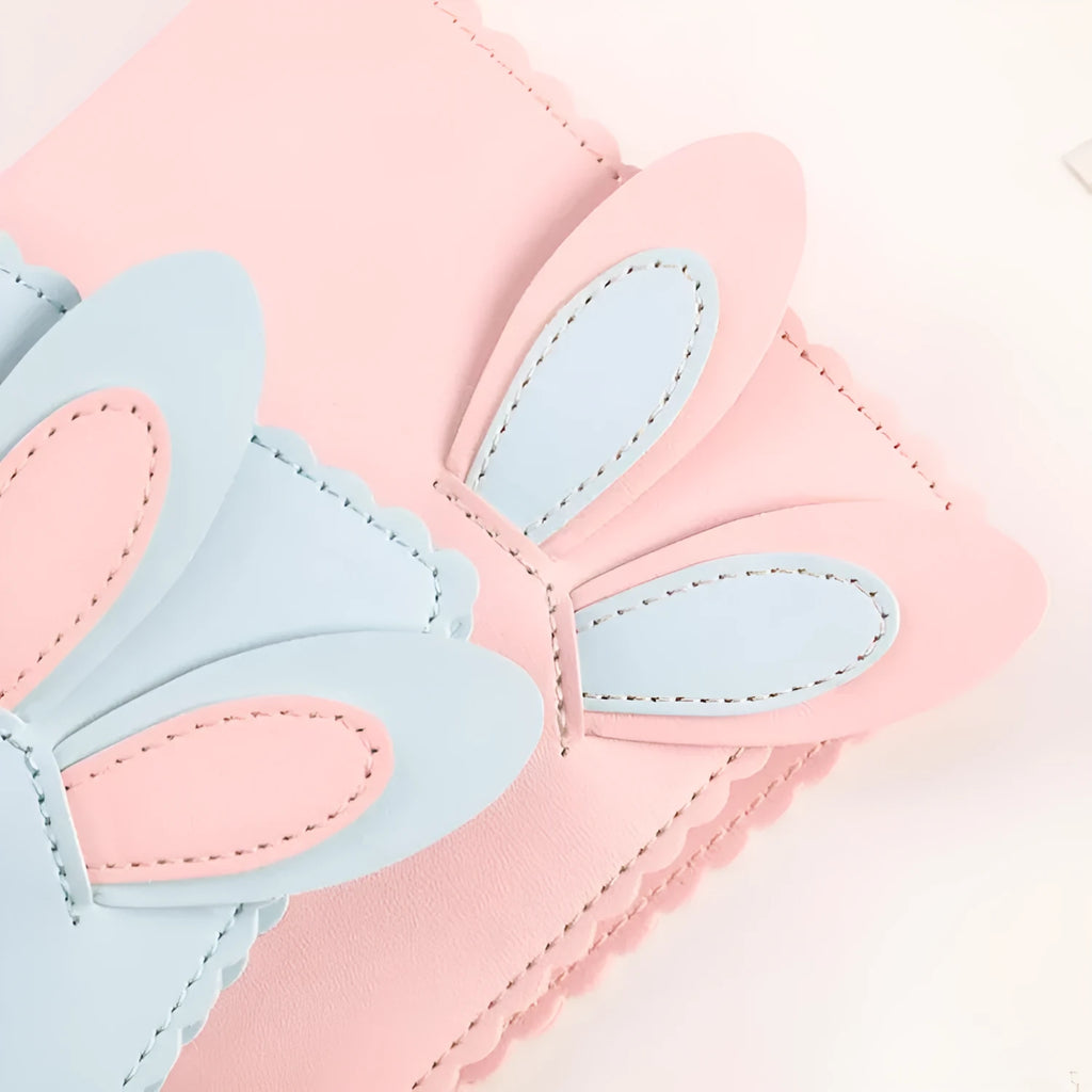 Rabbit style mini photo album with PU cover in pink, blue or white measuring 11.5 x 15.5 cm