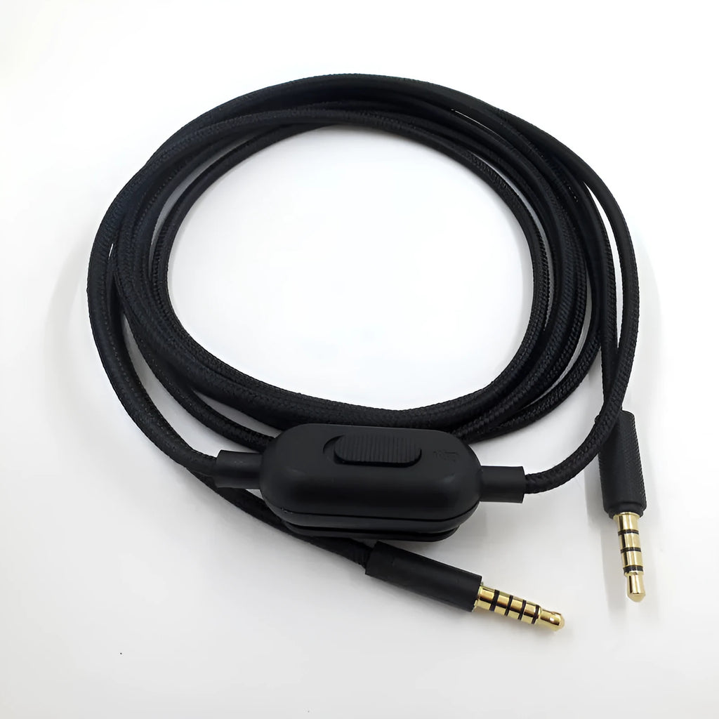 Black audio cable with bare copper wire core for game headset and digital equipment