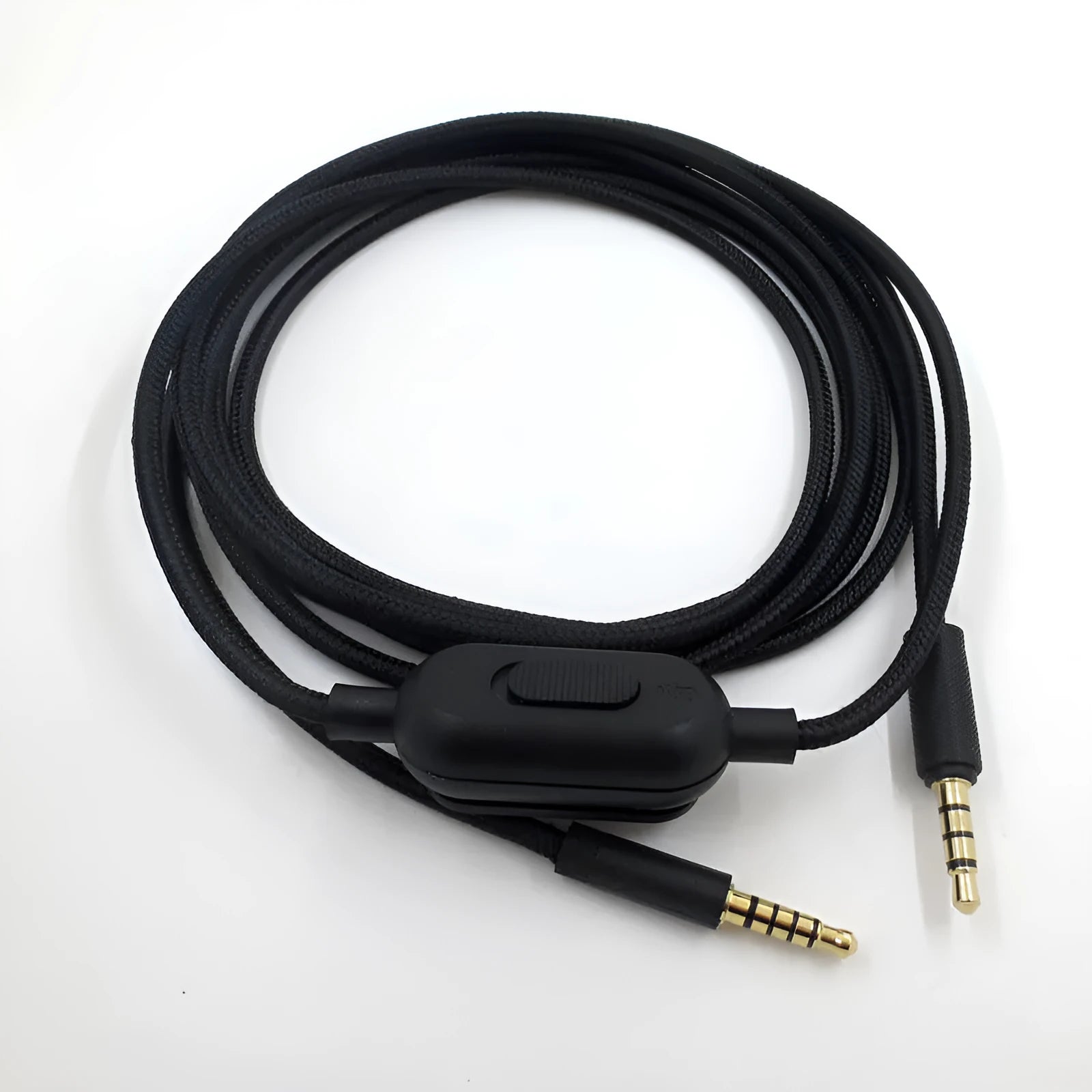 Black audio cable with bare copper wire core for game headset and digital equipment