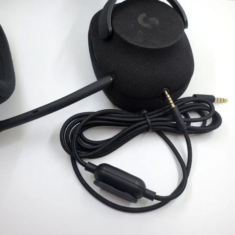 Black audio cable with bare copper wire core for game headset and digital equipment