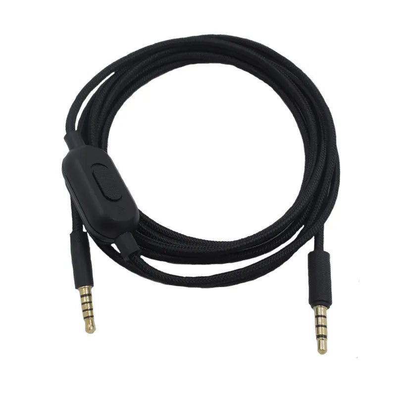 Black audio cable with bare copper wire core for game headset and digital equipment