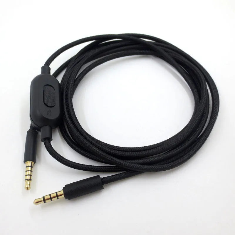 Black audio cable with bare copper wire core for game headset and digital equipment