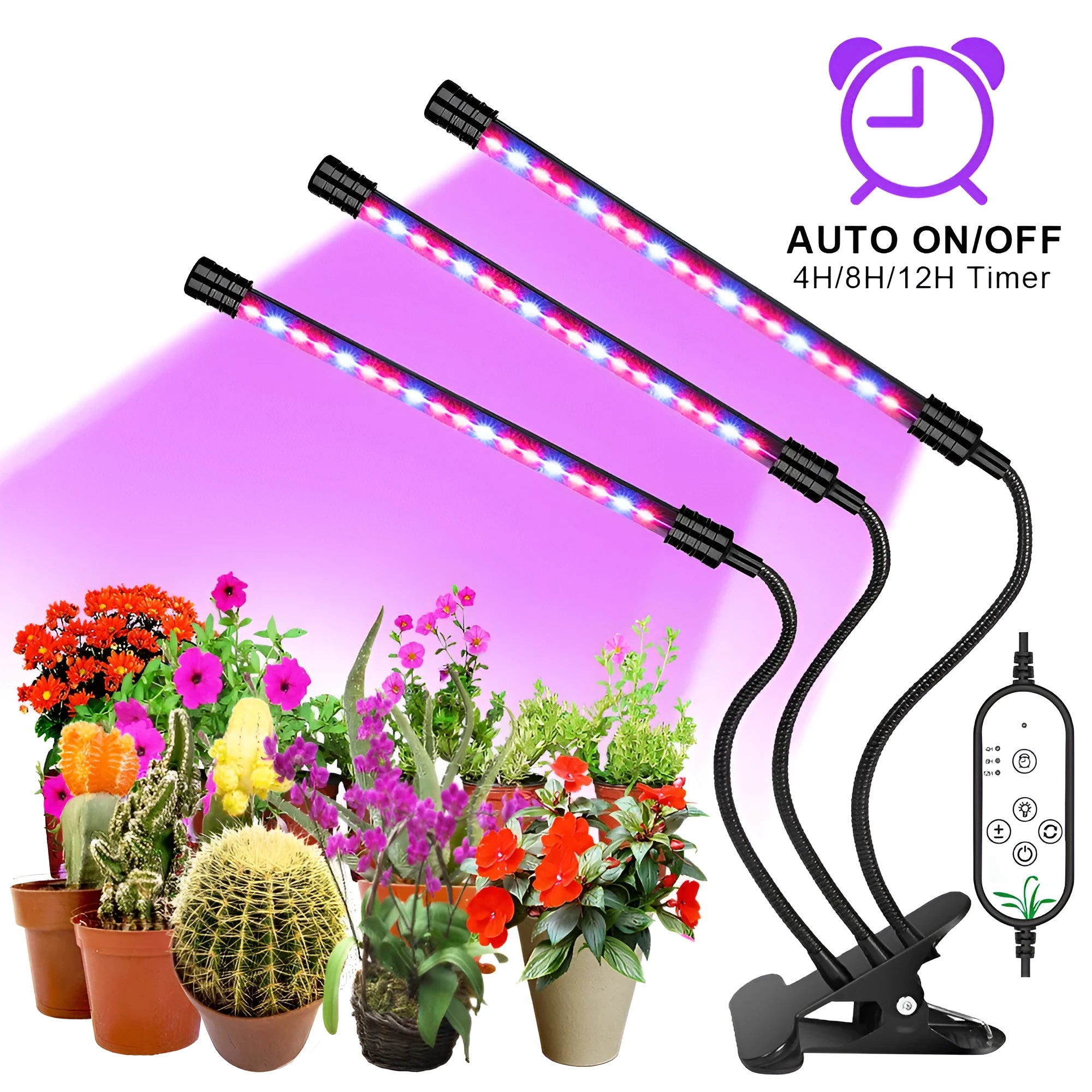 Goodland LED Grow Light USB Phyto Lamp with 360° flexible goosenecks and adjustable clip, IP66 waterproof, 18 LEDs
