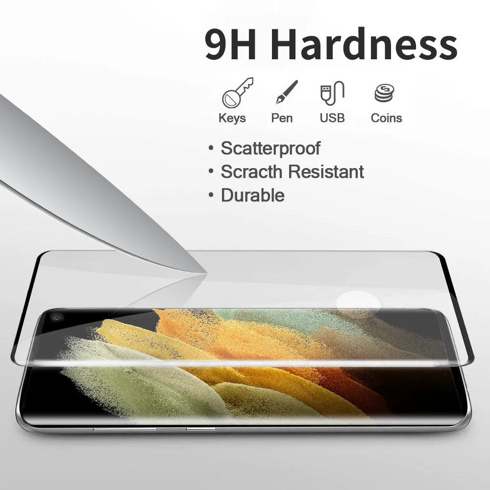 Samsung Galaxy S21 Ultra 5G tempered glass screen protector with HD 3D curved edge