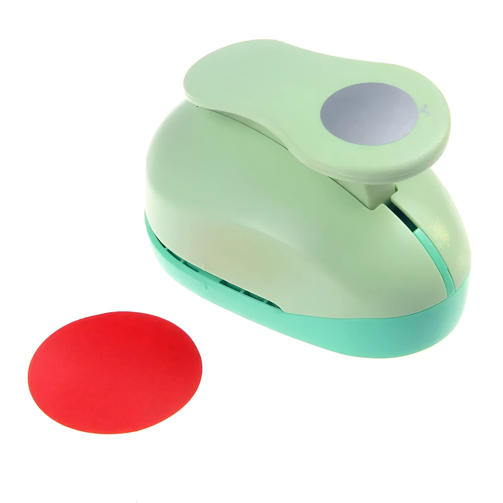 Round children's puzzle embossing machine with colourful finish and six round dies from 9mm to 75mm