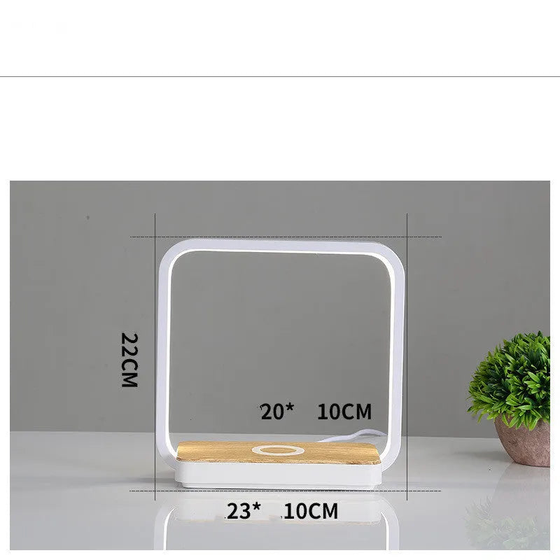 Modern aluminium smart bedside lamp with touch sensor and voice control in white or gold colour