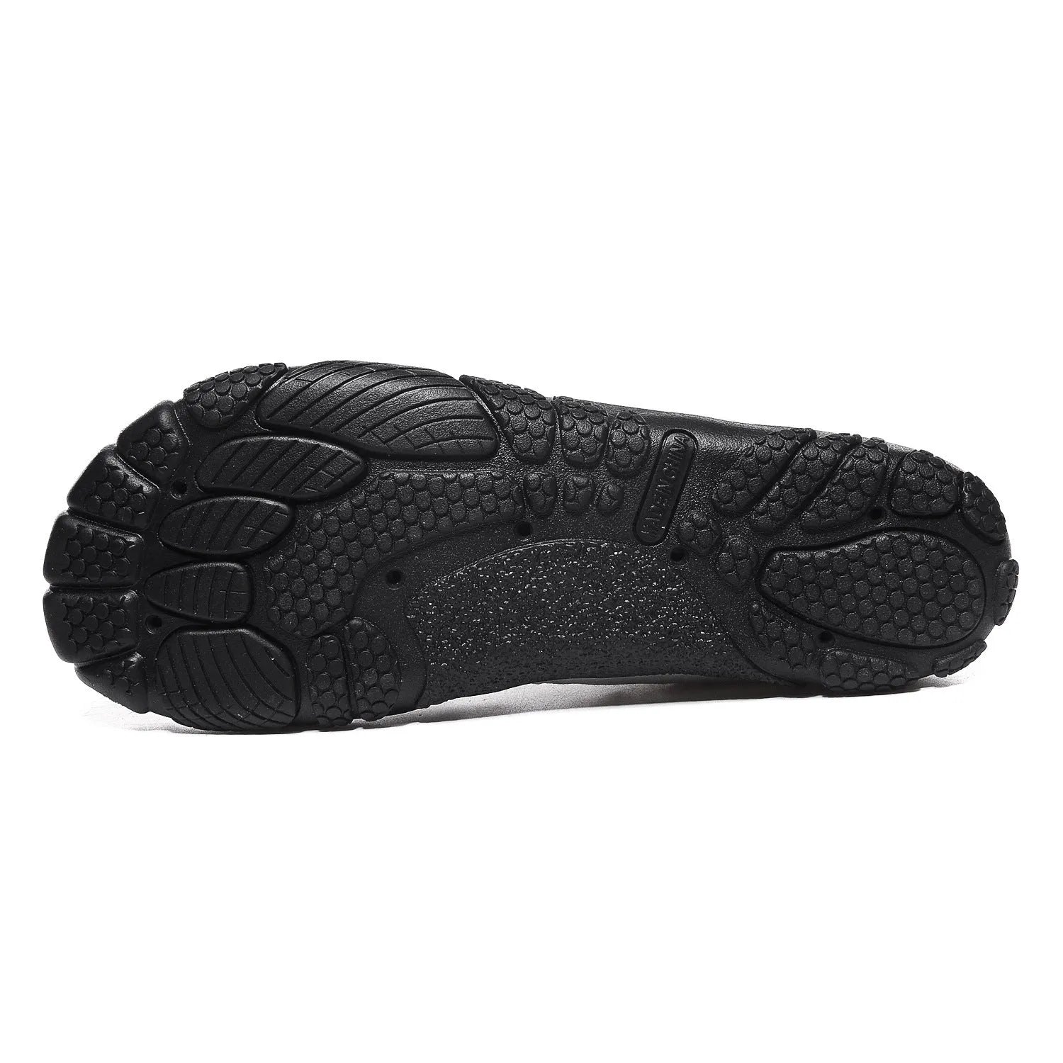 Low-top mesh water shoes with elastic band and rubber sole for river tracing and swimming.