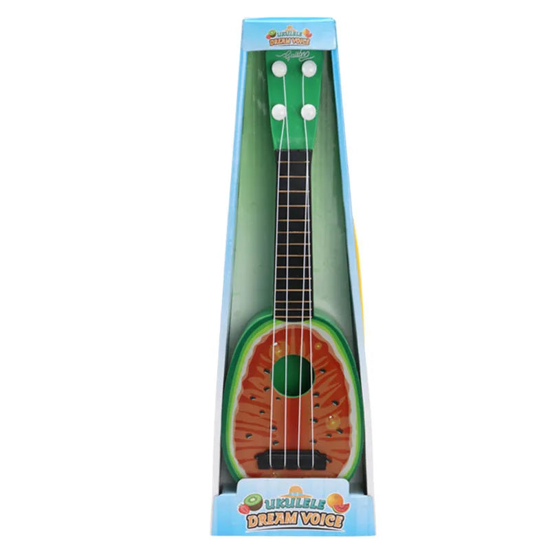 38cm long plastic simulation ukulele toy for children's musical training in retro guitar style