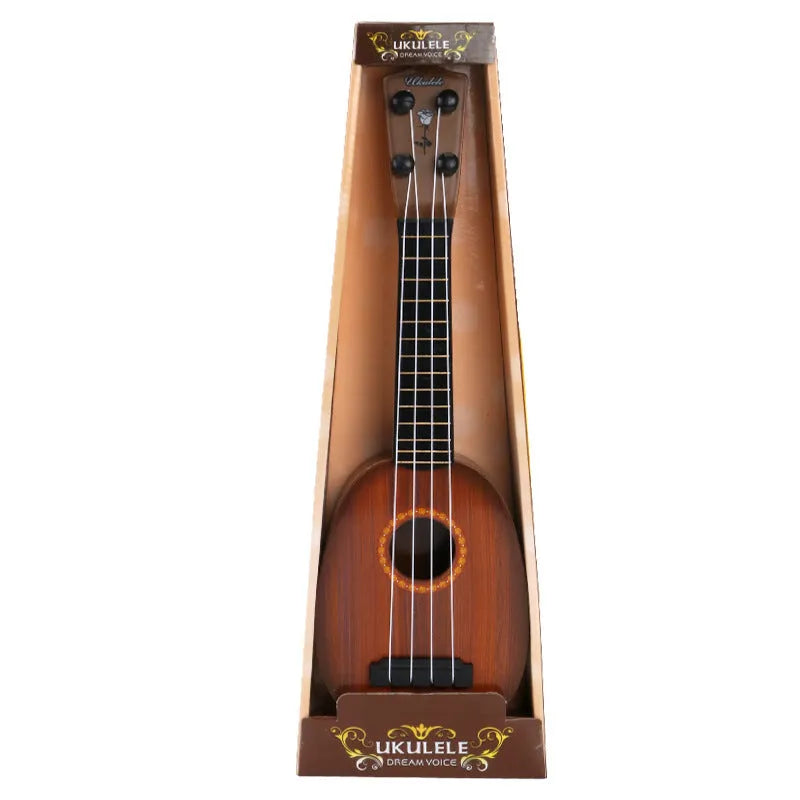 38cm long plastic simulation ukulele toy for children's musical training in retro guitar style