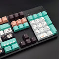 Green mechanical keyboard keycap set for Cherry MX switches with USB wireless receiver