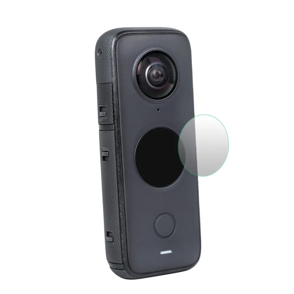 Tempered glass screen protector for Insta360 ONE X2 Shadow Stone camera with black frame