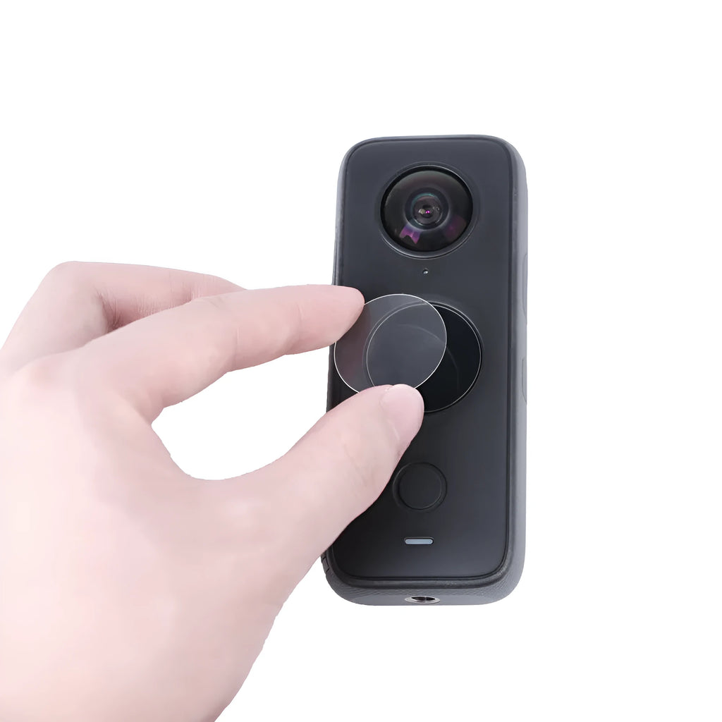 Tempered glass screen protector for Insta360 ONE X2 Shadow Stone camera with black frame