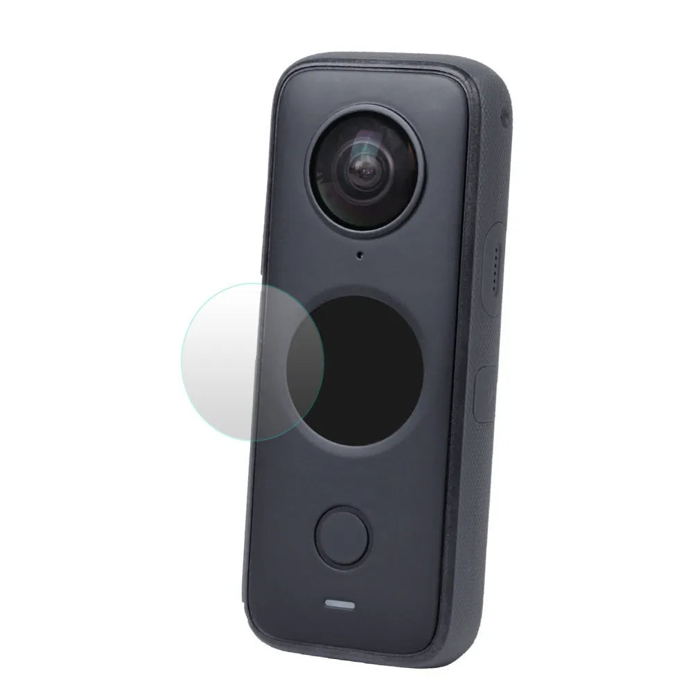 Tempered glass screen protector for Insta360 ONE X2 Shadow Stone camera with black frame