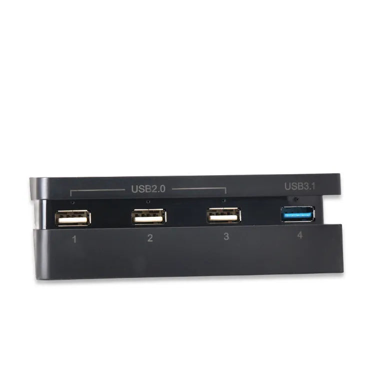 Black USB hub extender accessory for PlayStation 4 consoles with multiple USB ports