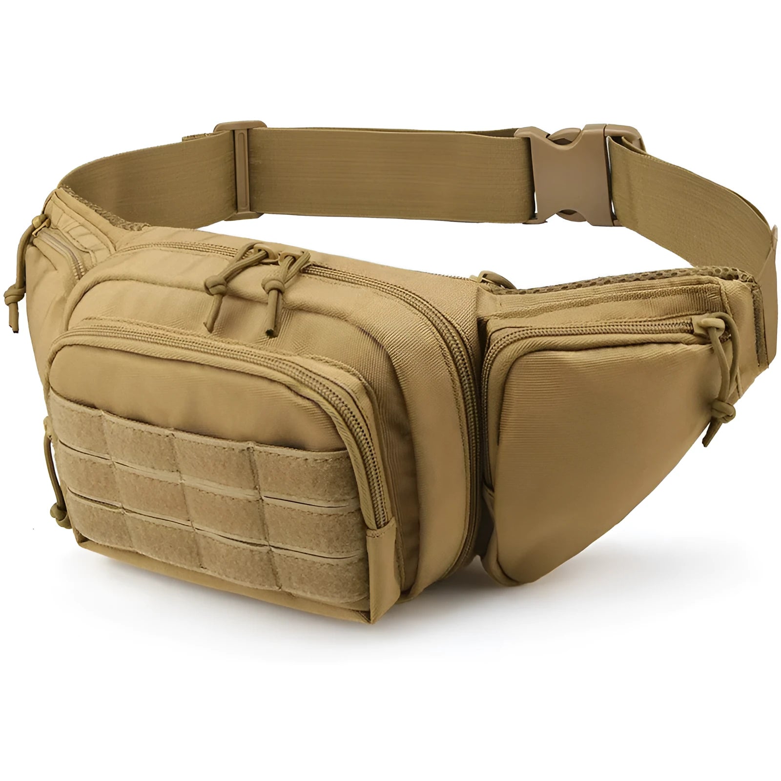 Men's tactical waist bag in black or khaki colour without shoulder straps