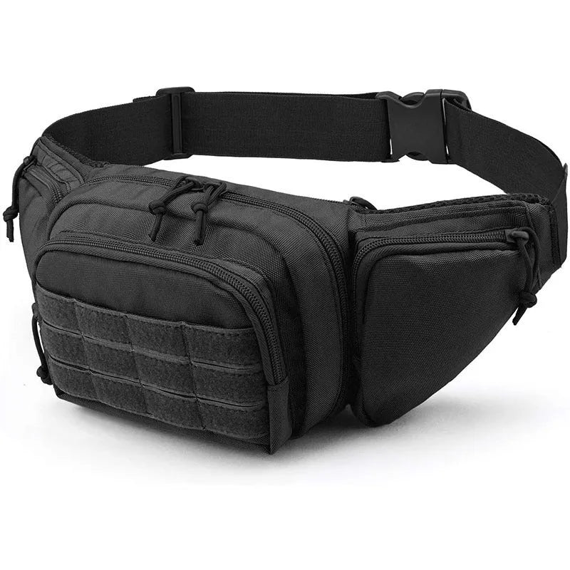 Men's tactical waist bag in black or khaki colour without shoulder straps