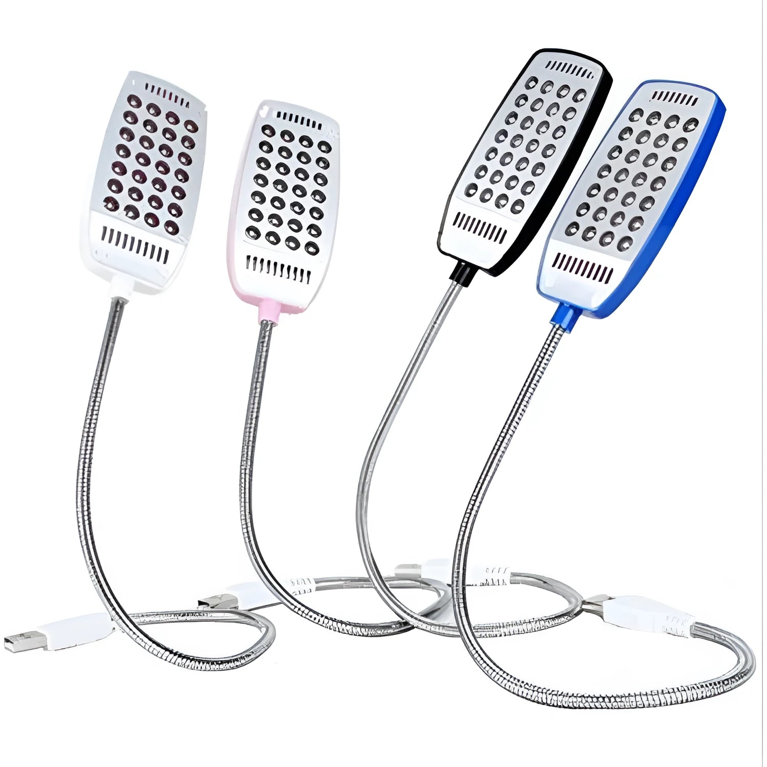 Flexible USB LED reading lamp with gooseneck design in multiple colours