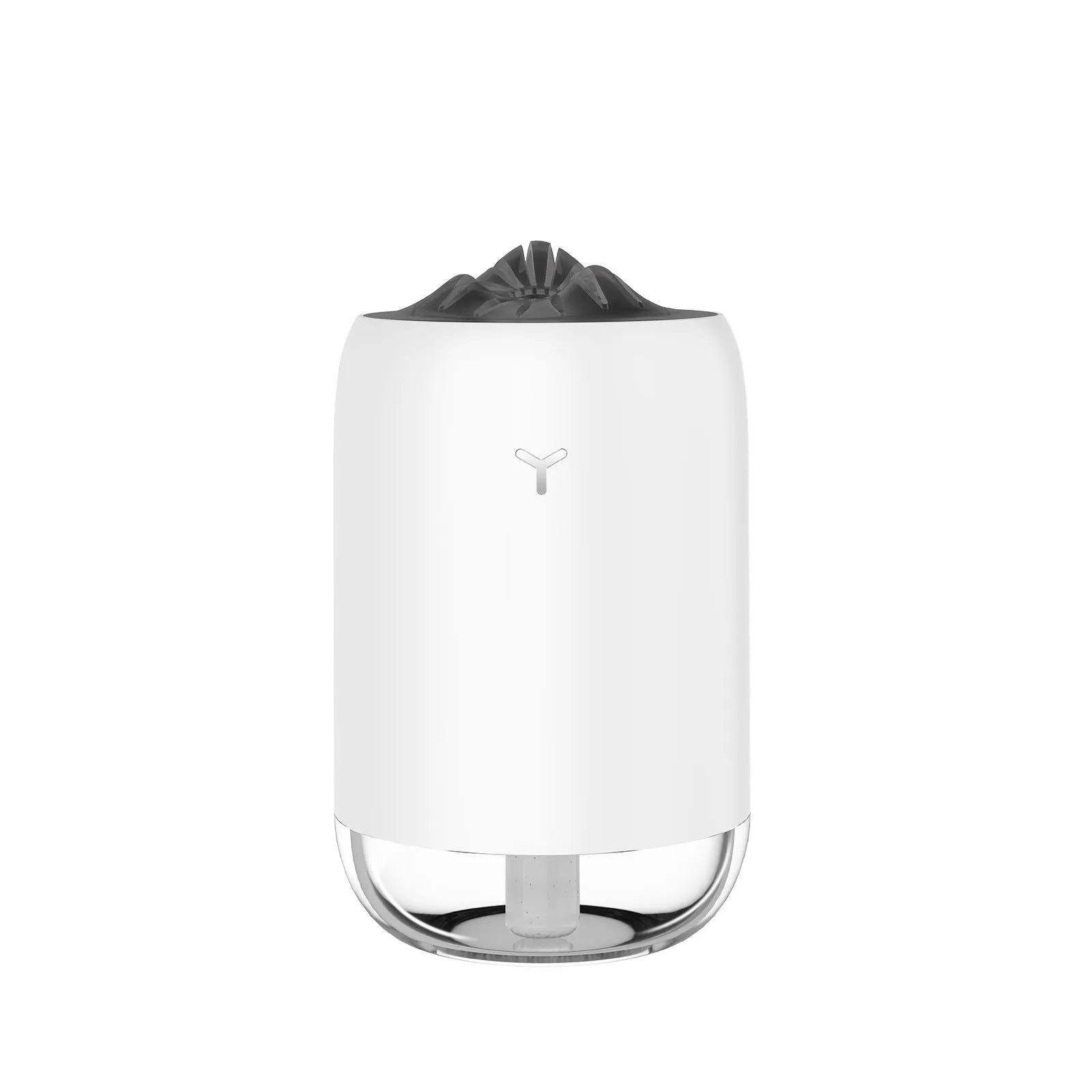 Magic Flame columnar humidifier in light blue colour with USB cable for desktop placement