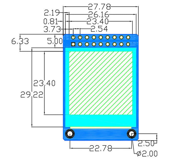 1.3 inch square IPS LCD colour display module with 240x240 resolution