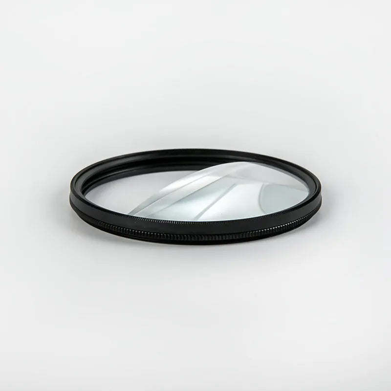 77mm rotatable half moon mirror split focus camera filter with cleaning cloth and storage pouch