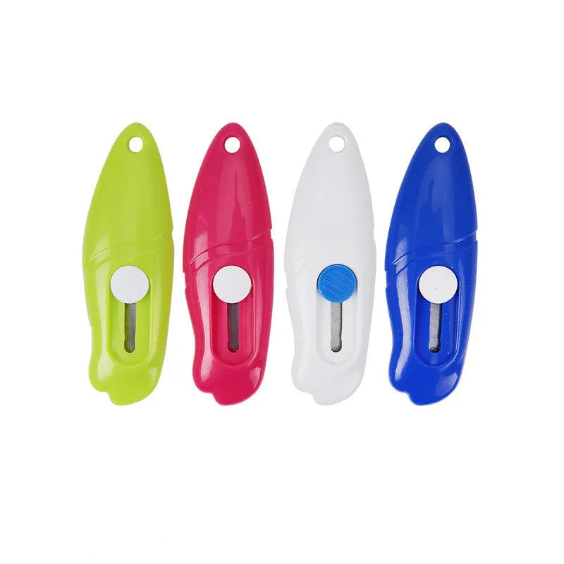 Cartoon art knife with open box design in Miffy style for manual production