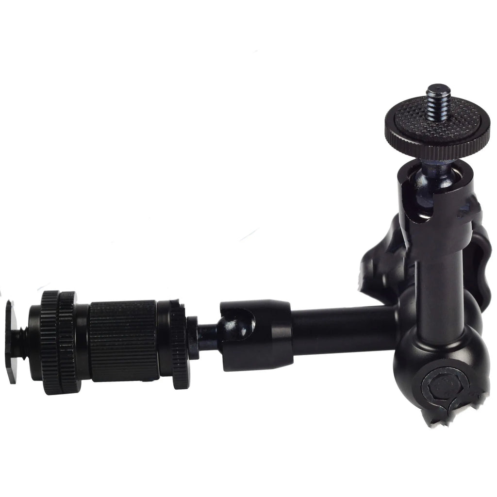 MENGS 7 inch black magic friction articulating arm with hot shoe and camera mount for DSLR camera
