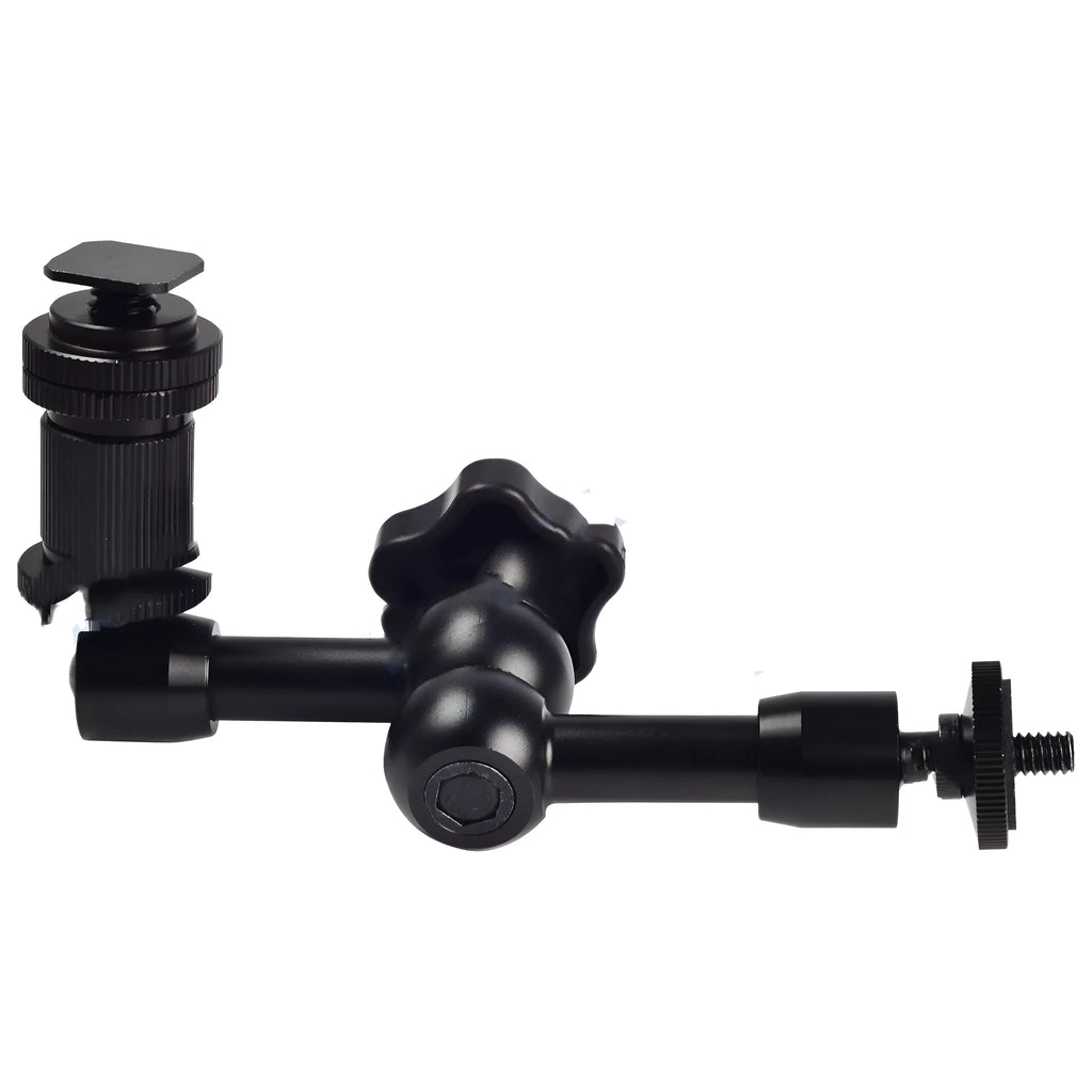 MENGS 7 inch black magic friction articulating arm with hot shoe and camera mount for DSLR camera