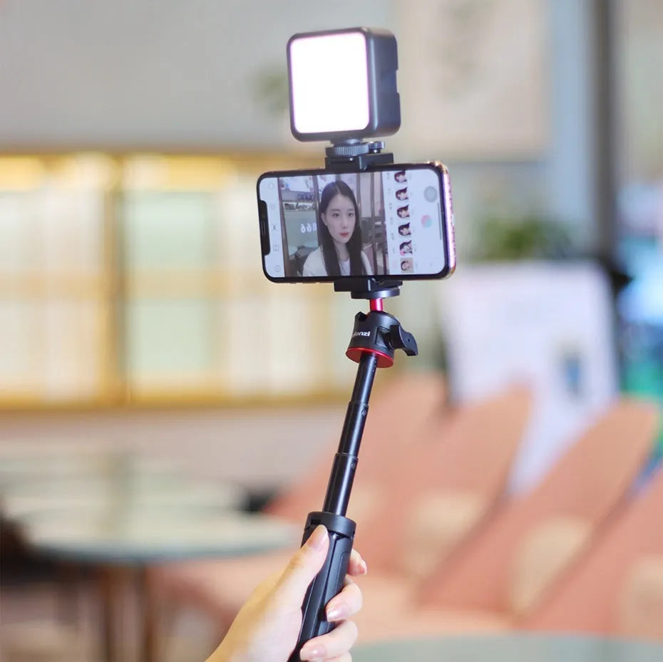 Combo 8 mobile phone vlog selfie stick with fill light bracket and phone stand for live streaming
