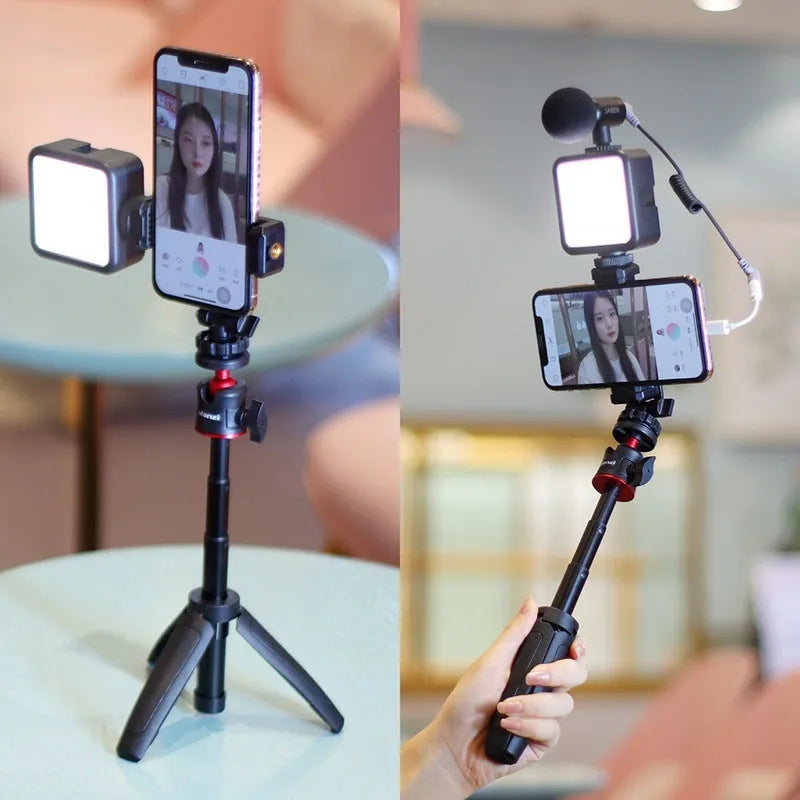 Combo 8 mobile phone vlog selfie stick with fill light bracket and phone stand for live streaming