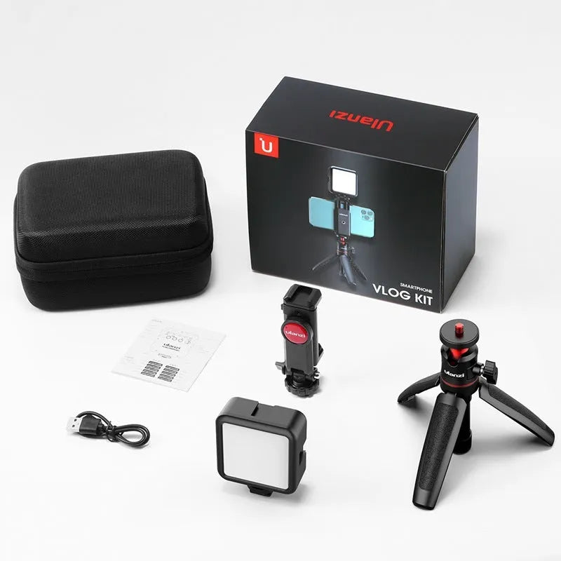 Combo 8 mobile phone vlog selfie stick with fill light bracket and phone stand for live streaming
