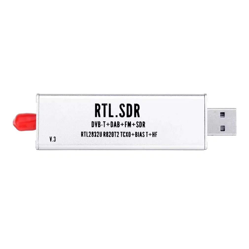Black metal all-band software-defined radio receiver with SMA connector for 25-1700MHz frequency coverage