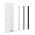 Capacitive touch screen stylus pen with transparent disc tip, stainless steel body, available in black white rose gold space gray