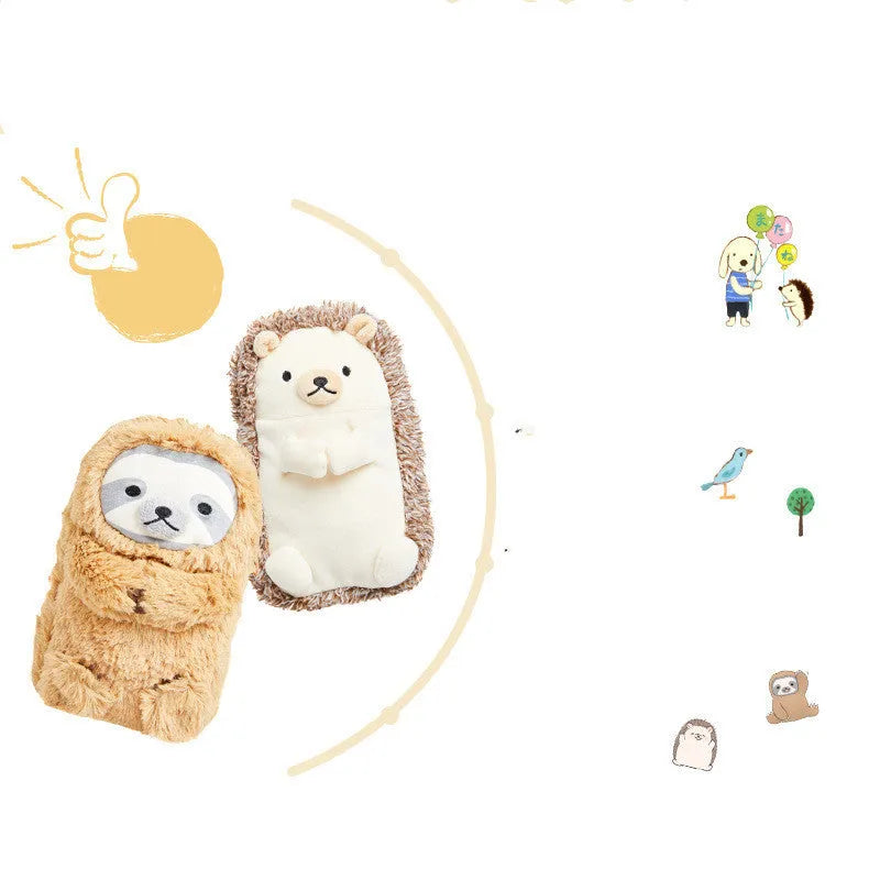 Creative plush velvet pencil case in colour option A, soft texture, suitable for stationery storage
