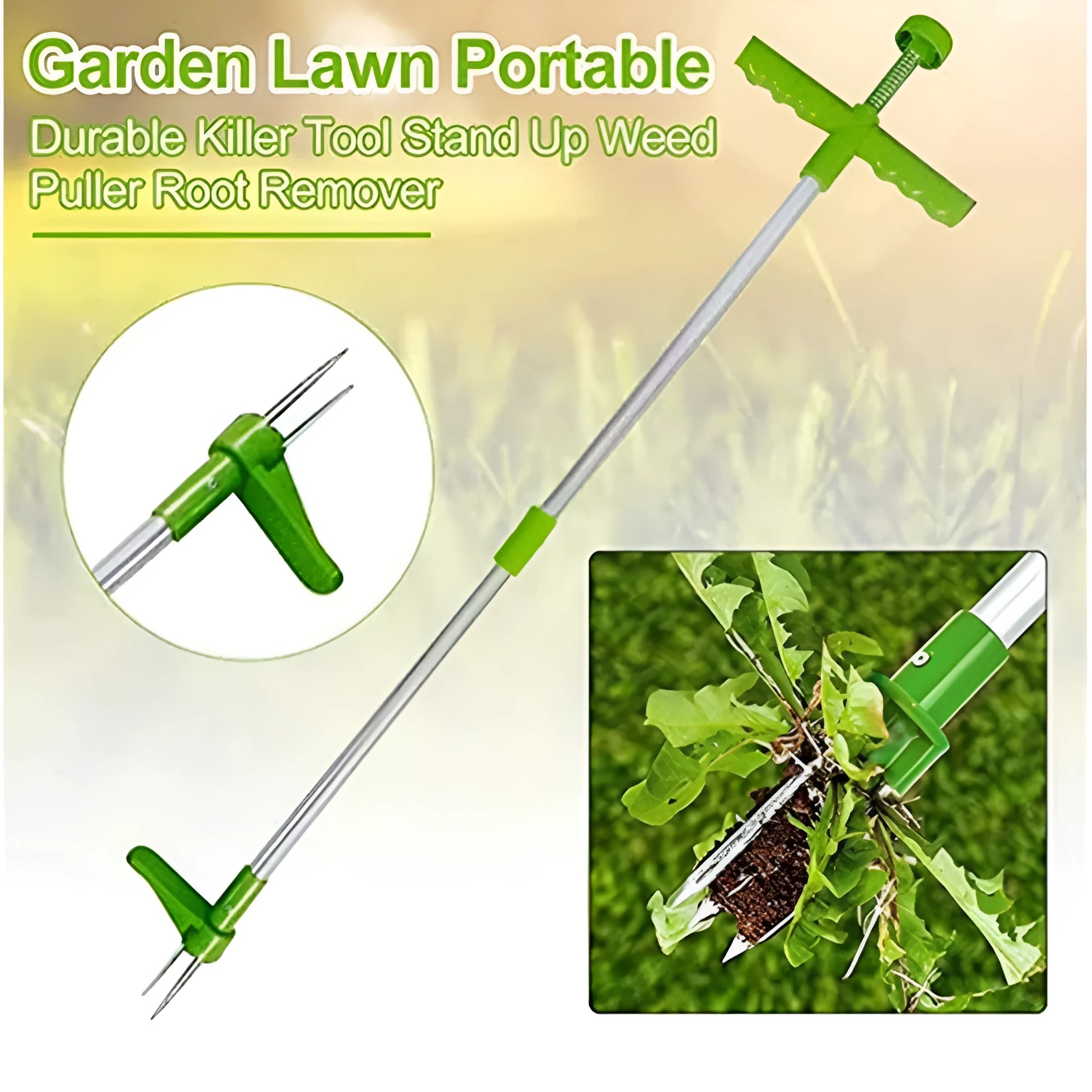 Creative manual weeding and digging artifact with aluminium tube and ABS PP handle, 50x22.5x5cm, for garden weed removal