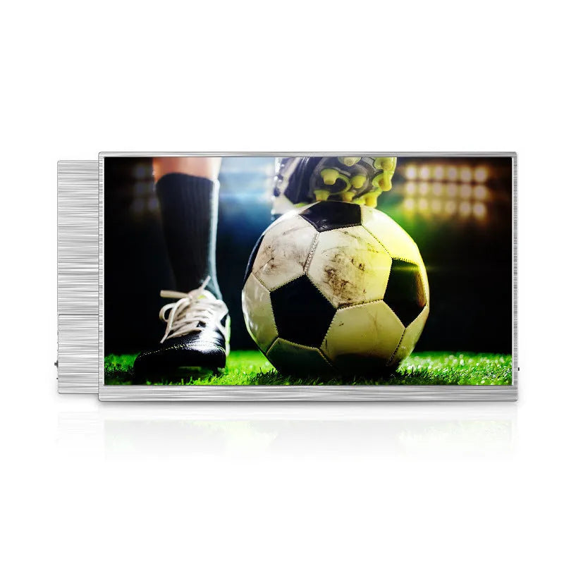 Zeuslap ultra-thin 15-inch portable display monitor with HDMI and USB-C cables on a desk