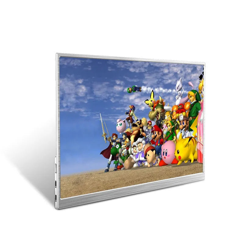 Zeuslap ultra-thin 15-inch portable display monitor with HDMI and USB-C cables on a desk