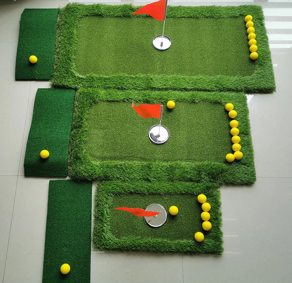 Green PP grass water training mat for golf practice with high elastic EVA core