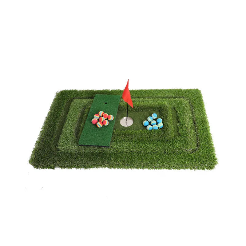 Green PP grass water training mat for golf practice with high elastic EVA core